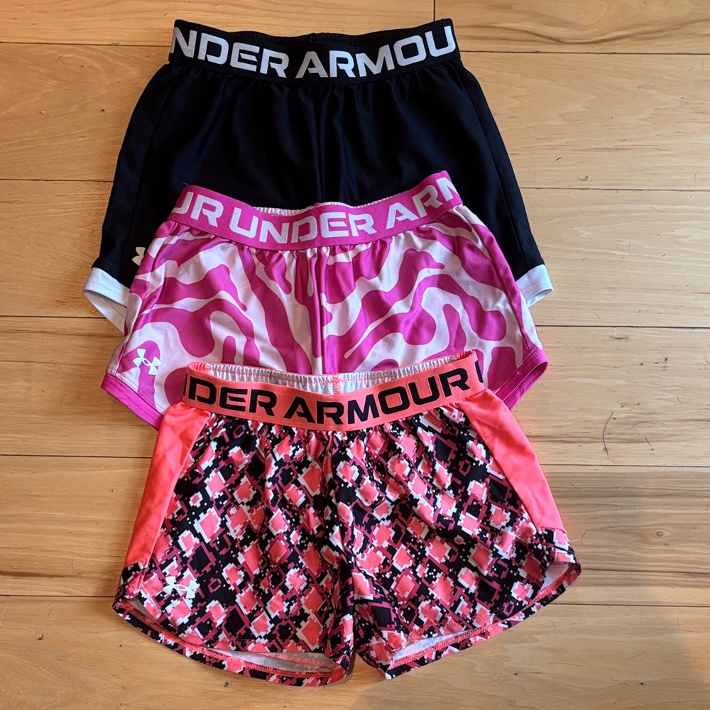 Girls M Under Armour Shorts Trio Bundle